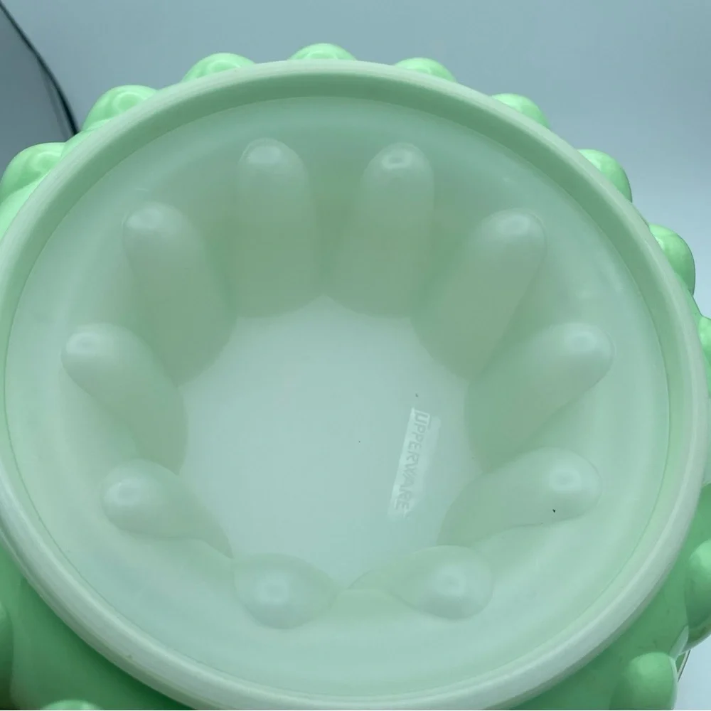 VTG Tupperware 3pc Jel-N-Serve Jello Mold Ice Ring Mint Green 9”